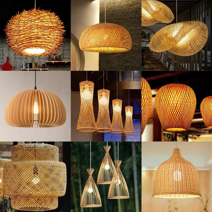 Handmade Bamboo Chandelier Pendant Lamp - LED Lighting for Home - DWHOME