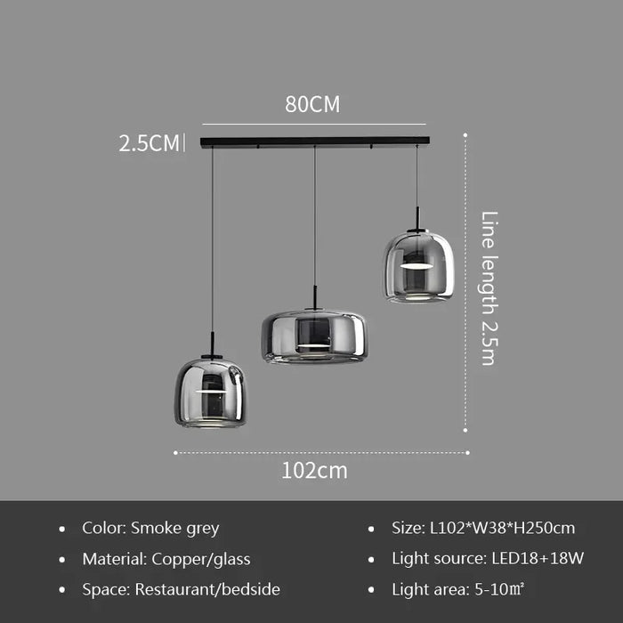 Modern Glass Pendant Light luxury Chandelier Deco Nordic Led Hanging Light Fixtures Bedroom Modern Luminaire Suspension lamp.