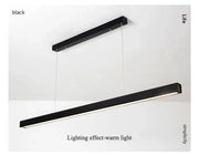 Modern Led Pendant Light Linear Hanging Lamp for Home Dining Room Kitchen Chandelier Black Decorative Ceiling Suspension Fixture-DWHOME