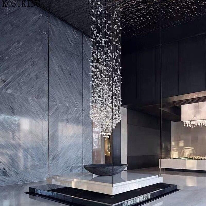 Multi Crystal Pendan Duplex Chandelier-DWHOME