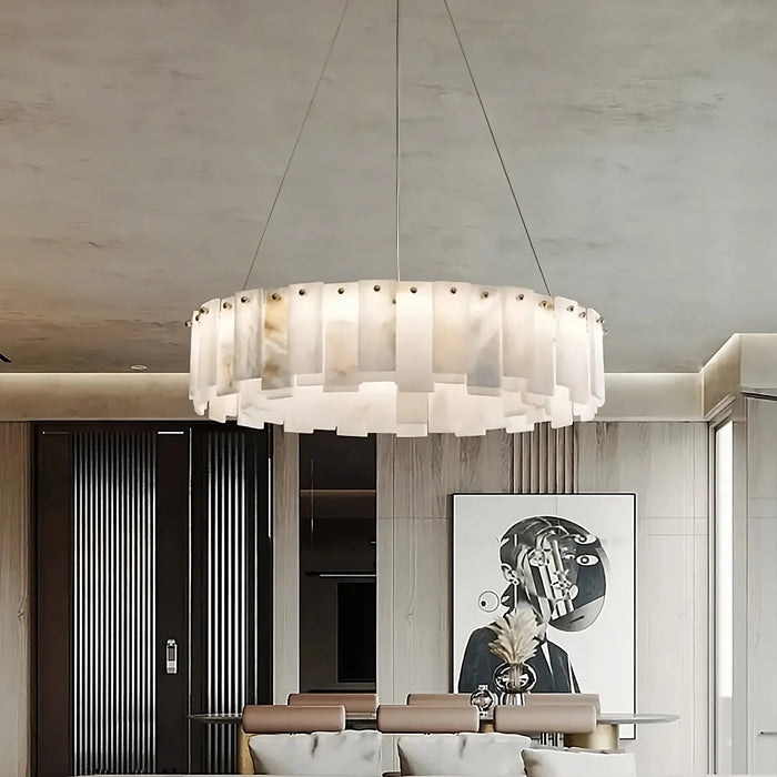 Moonshade Natural Marble Chandelier.