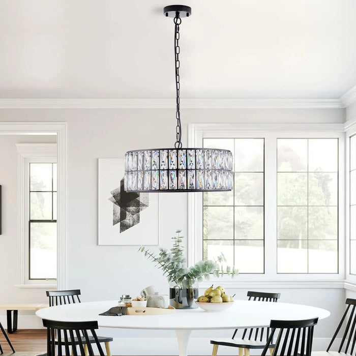 Bacci Crystal Drum Chandelier-DWHOME