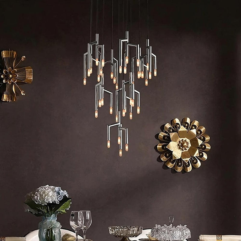 40-Light Stainless Steel Pendant Light Fixture-DWHOME