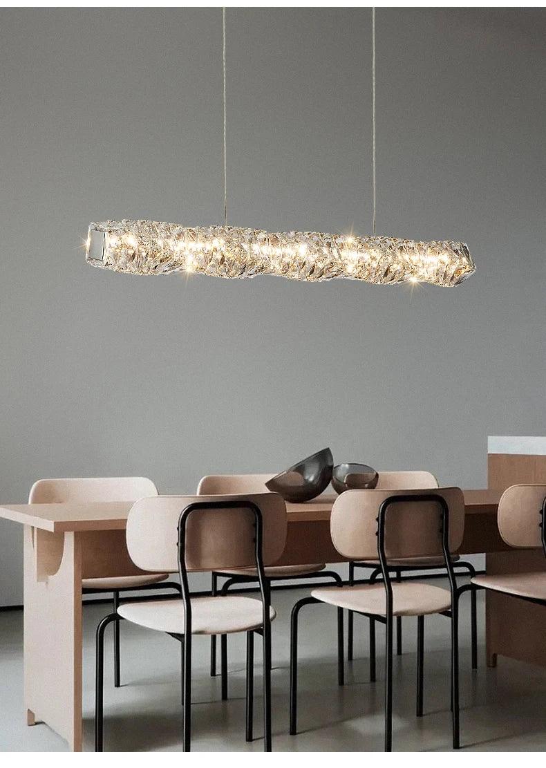 60" Bacci Modern Crystal Dining Room Chandelier-DWHOME