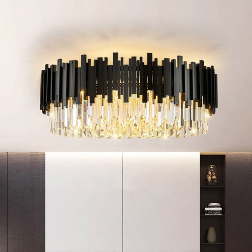 Gio Flush Mount Chandelier, Black.