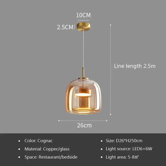 Modern Glass Pendant Light luxury Chandelier Deco Nordic Led Hanging Light Fixtures Bedroom Modern Luminaire Suspension lamp.