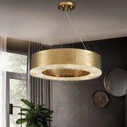 Alleri Hammered Gold & Crystal Chandelier-DWHOME