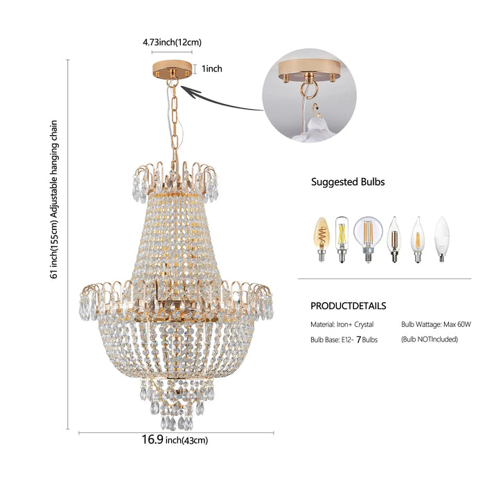 French Empire Crystal Chandelier-DWHOME