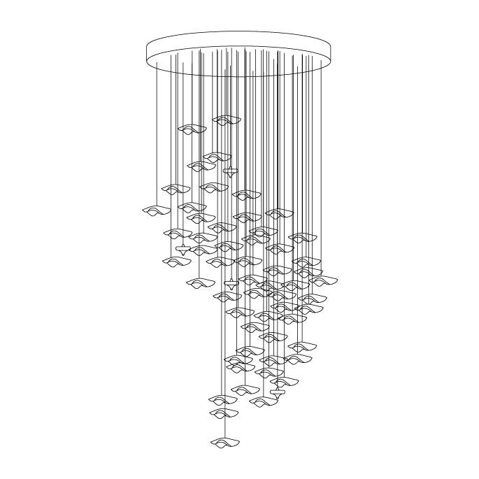 Chandelier en verre artistique Tidal - DWHOME