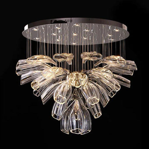 Sasha Modern Designer Crystal Flower Chandelier.