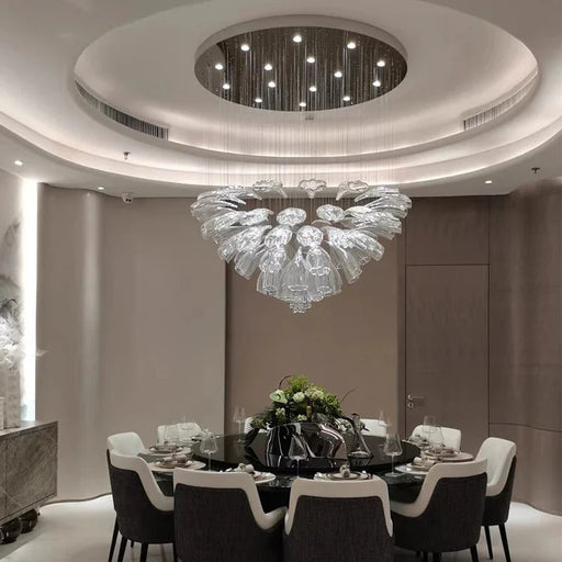 Sasha Modern Designer Crystal Flower Chandelier.