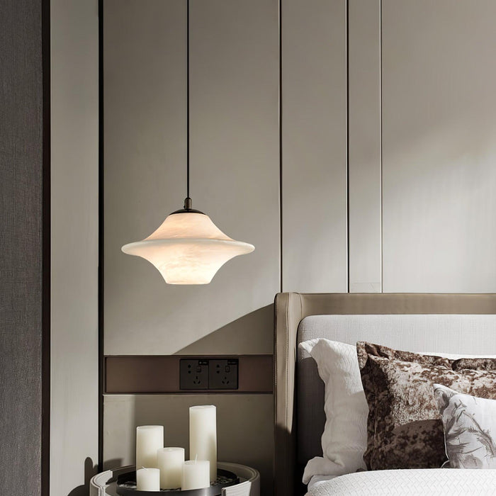 Saucer Alabaster Pendant Light-DWHOME