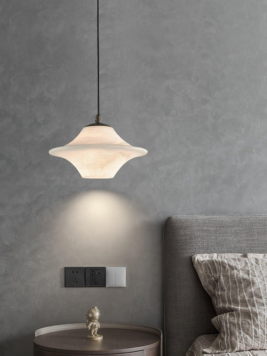 Saucer Alabaster Pendant Light-DWHOME