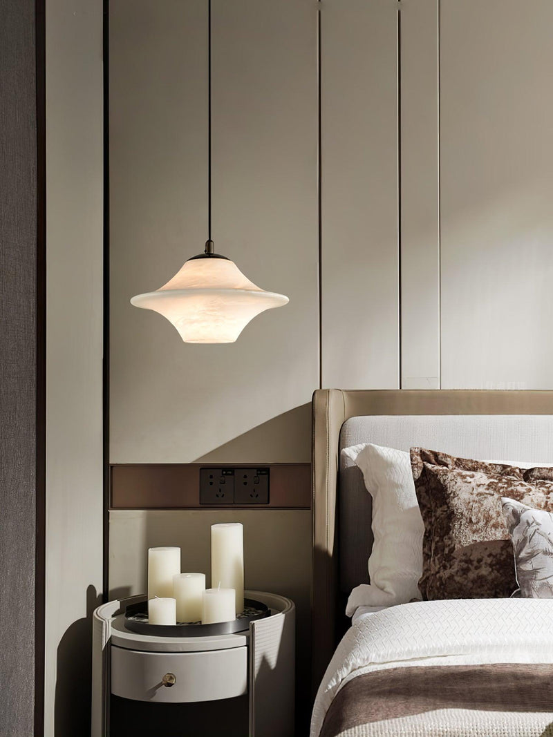 Saucer Alabaster Pendant Light-DWHOME