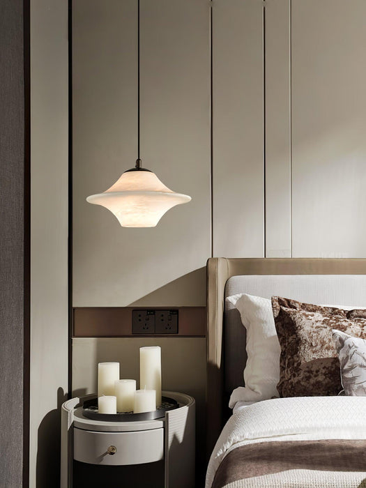 Saucer Alabaster Pendant Light-DWHOME