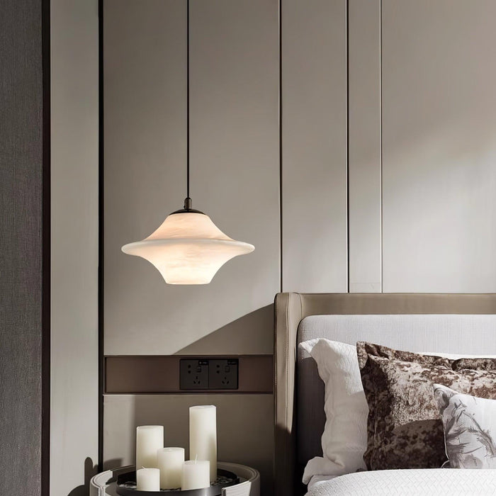 Saucer Alabaster Pendant Light-DWHOME