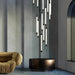 La Barra Staircase Foyer Chandelier, Black-DWHOME