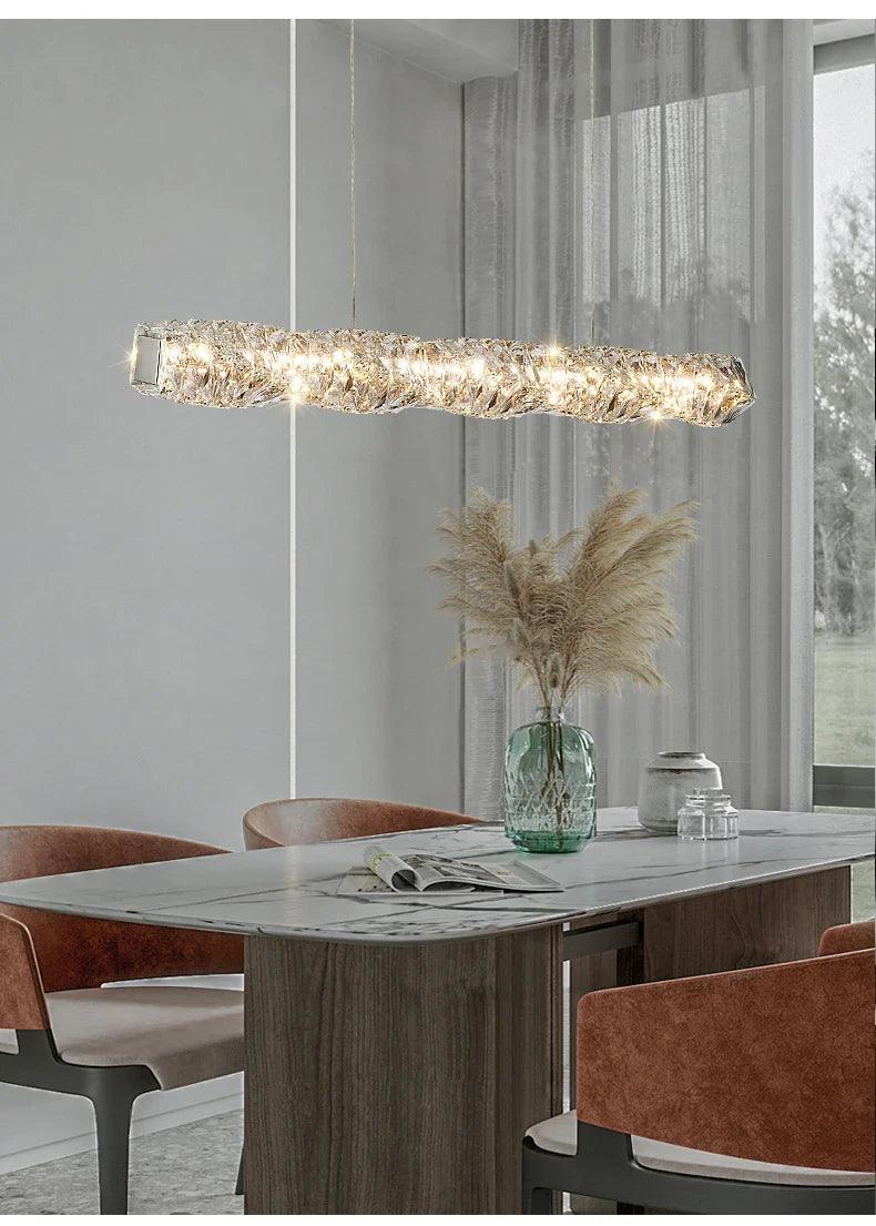 60" Bacci Modern Crystal Dining Room Chandelier-DWHOME
