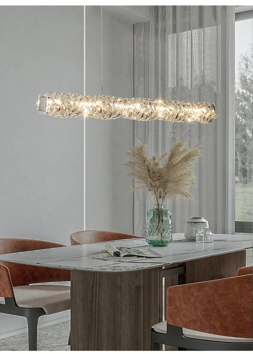 60" Bacci Modern Crystal Dining Room Chandelier.