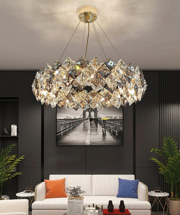 Scale Crystal Round Chandelier-DWHOME