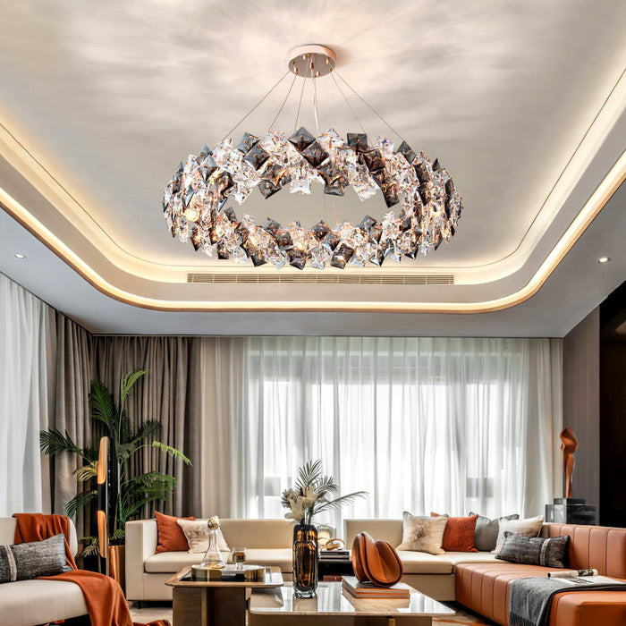 Scale Crystal Round Chandelier-DWHOME