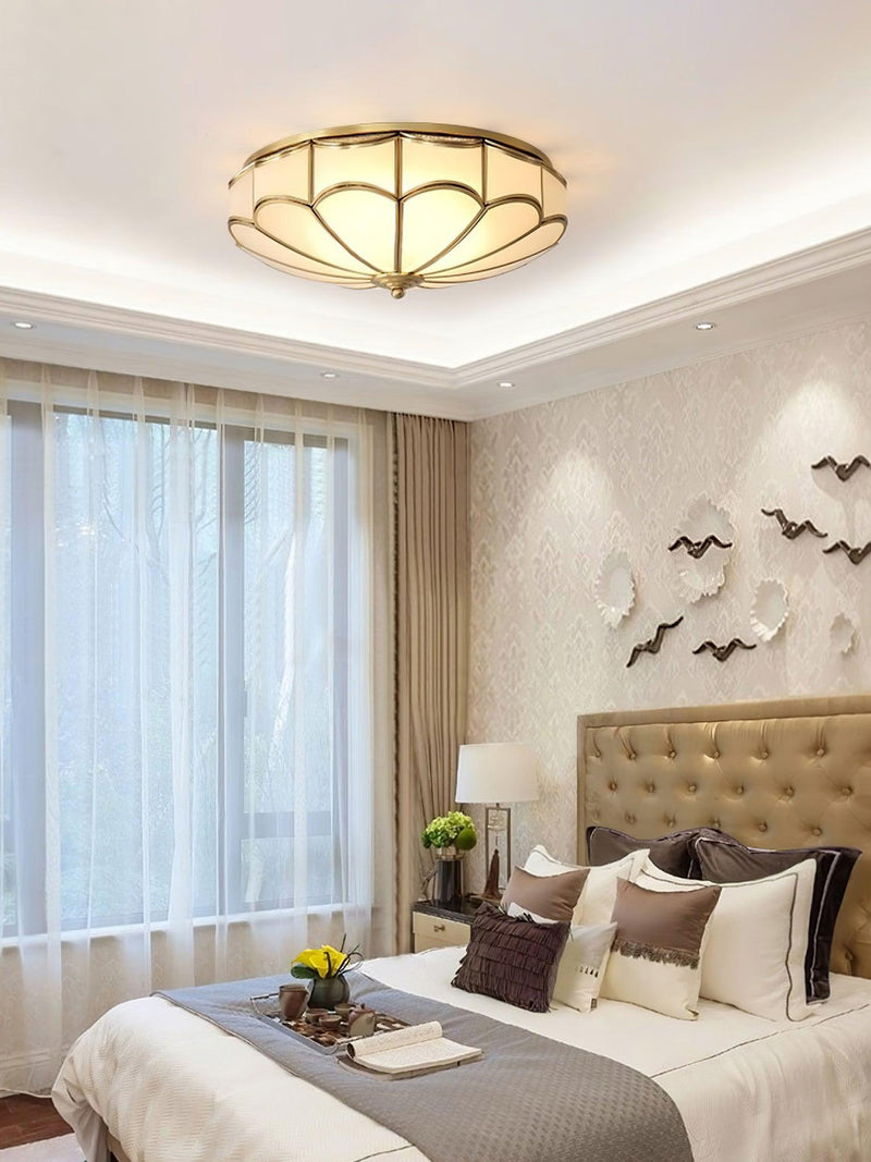 Scalloped Flush Ceiling Light-DWHOME
