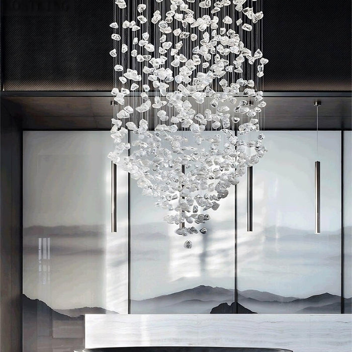 Multi Crystal Pendan Duplex Chandelier-DWHOME