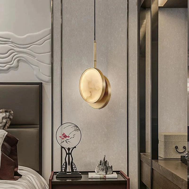 Modern Marble & Brass Light Fixture-DWHOME