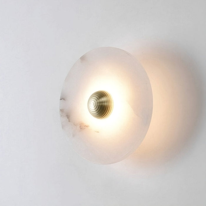 Moonshade Natural Marble Disc Wall Sconce.