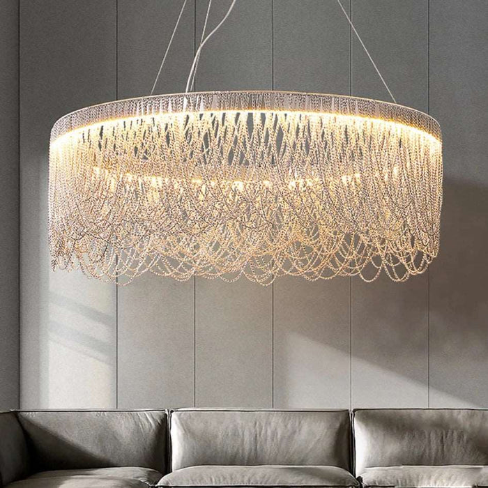 Cadena Tassel Modern Ring Chandelier.