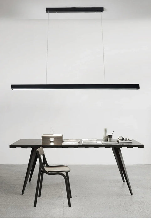 Modern Led Pendant Light Linear Hanging Lamp for Home Dining Room Kitchen Chandelier Black Decorative Ceiling Suspension Fixture