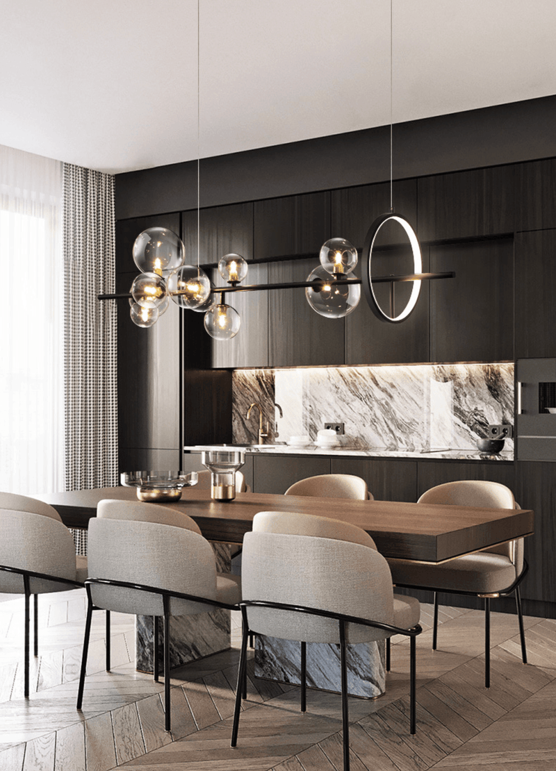 Soho modern luxury linear pendant light chandelier-DWHOME