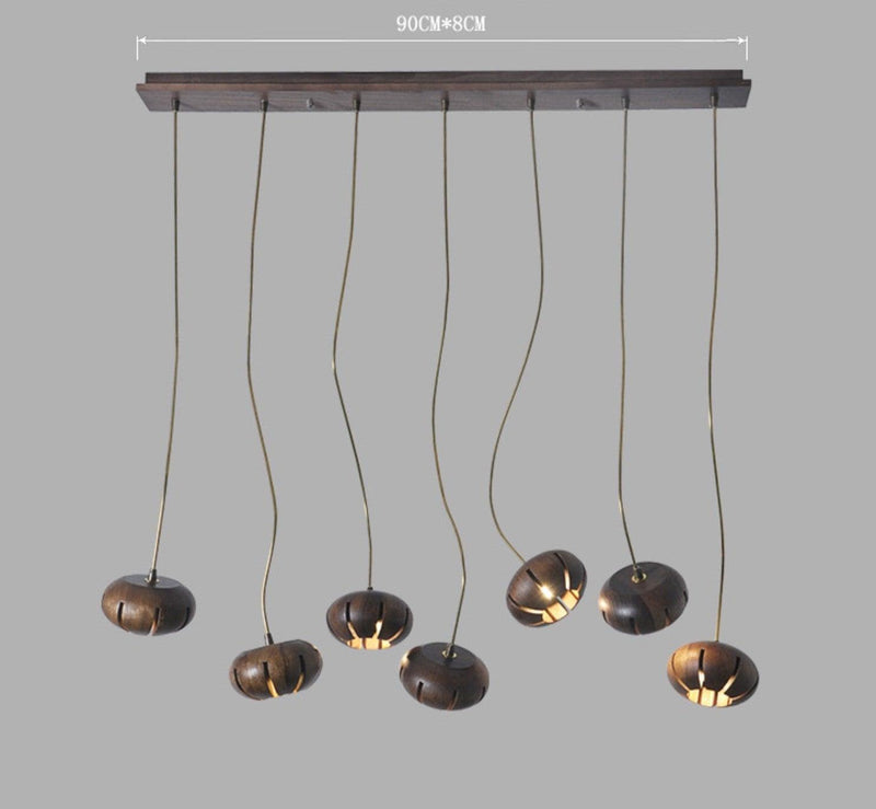 Wooden Petal Kitchen Island Pendant Light-DWHOME