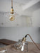 Petunia Glass Mid Century Brass Pendant Light.