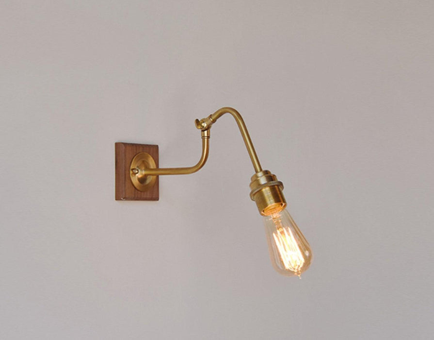 Ogilvy brushed brass & wood wall light.