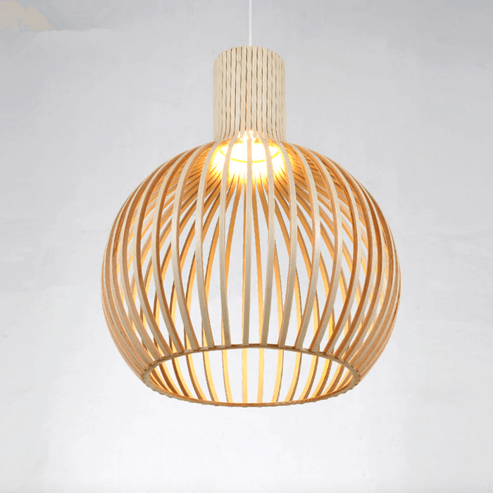 Wooden Birdcage Pendant Lamp.