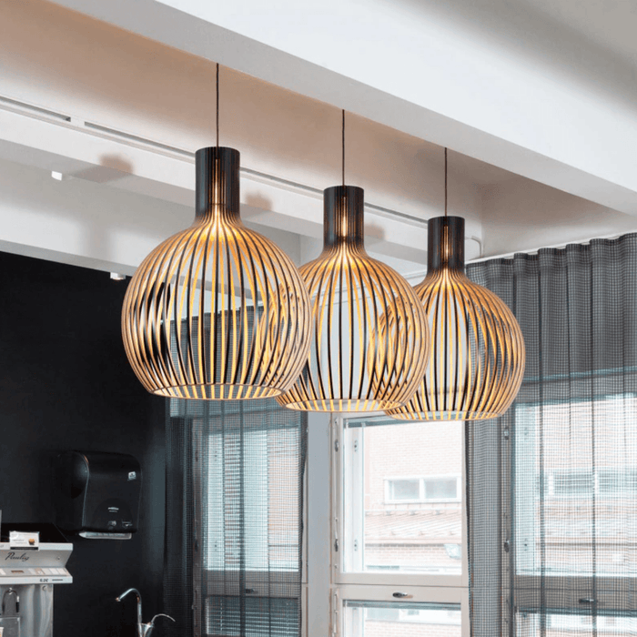 Wooden Birdcage Pendant Lamp.