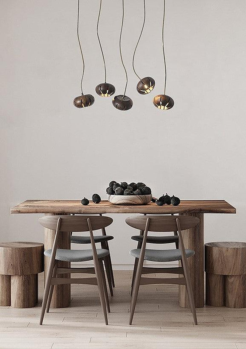 Wooden Petal Kitchen Island Pendant Light-DWHOME