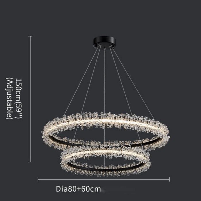 Capri 2-Tier Crystal Ring Chandelier.