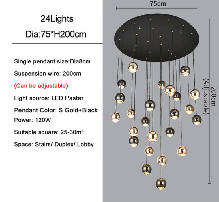 Multi Pendant Modern Duplex Chandelier.