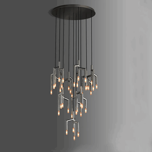 40-Light Stainless Steel Pendant Light Fixture.