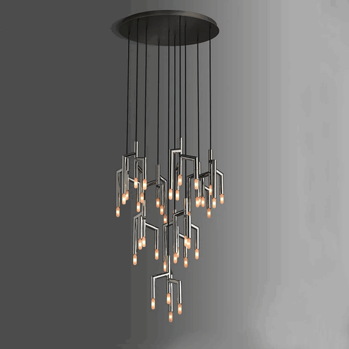 40-Light Stainless Steel Pendant Light Fixture.