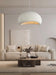 Stucco textured pebble stone plaster pendant light.