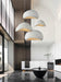 Stucco textured pebble stone plaster pendant light.