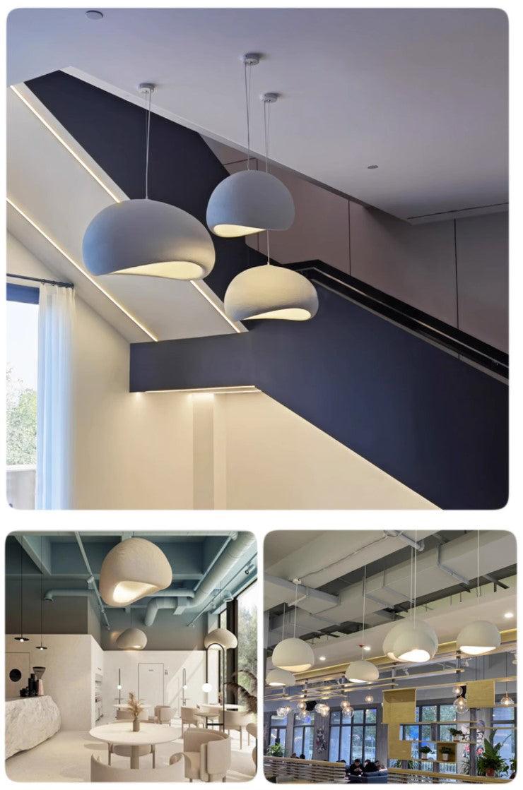 Stucco textured pebble stone plaster pendant light-DWHOME