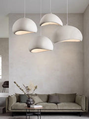 Stucco textured pebble stone plaster pendant light-DWHOME