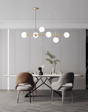 Olive Tree 5 Head Branch Milky Glass Kitchen Island Pendant Light-DWHOME