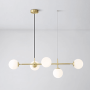 Olive Tree 5 Head Branch Milky Glass Kitchen Island Pendant Light-DWHOME
