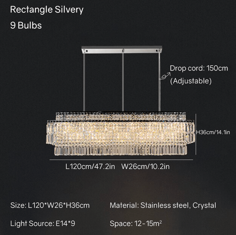 Stefano 47" Crystal Kitchen Island Chandelier-DWHOME