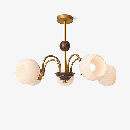 Sculptural Glass Ribbed Chandelier-DWHOME